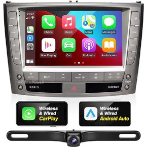 Upgrade Android Radio forLEXUS IS250 IS200 IS300 IS350 Touch Screen Compatible with Wireless Carplay Android Auto,Car Stereo Bluetooth Navigation Media Player GPS WIFI Backup Camera head unit