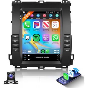 2G+64G Car Radio for Lexus GX470 2002-2009 for Toyota Prado Android 13 Car Stereo with Wireless Carplay Android Auto, 9.7 Inch Touch Screen, GPS/WiFi/Bluetooth/FM/HiFi Audio/SWC/Backup Camera