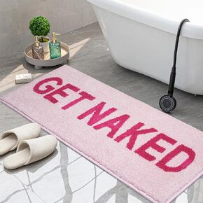 Get Naked Bath Mat Cute Bathroom Rugs 16"x24" Funny Bath Mat Non Slip Absorbent Black Bath Rug Cute Bath Mats for Bathroom Floor and Shower Funny Bathroom Decor for Apartment Machine Washable