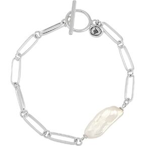 Silpada 'Daily Glory' Sterling Silver Freshwater Pearl Link Bracelet, 7"