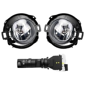 Left and Right Fog Light Lamp and Turn Signal Switch Kit Replace 999F1-KV000 Fit for Nissan Frontier Xterra 2011-2016 Plastic Bumper