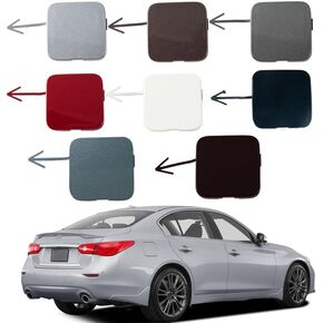 Car Rear Bumper Tow Hook Cover Cap Towing Eye for Infiniti Q50 2014 2015 2016 2017 2018 850714GA0A 85071-4GA0A Trailer Cover (Silver, Right Passenger Side)