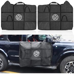 Front And Rear Door Protection Storage Bag Compatible With For Ford Bronco 2021 2022 2023 2024 4 Door Accessories Waterproof Anti-Scratch Doors Panels Organizer Bag With Carry Handle