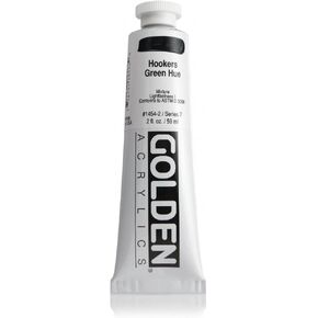 Heavy Body Acrylics by GOLDEN, Hookers Green Hue, 2 fl. oz. Tube, Professional Acrylic Paint, Semi-Transparent