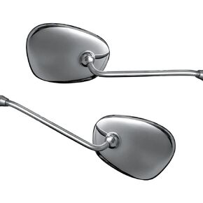 KiWAV Headlight Mirrors Stainless Steel Pair compatible for Early Vintage BMW Motorcycles