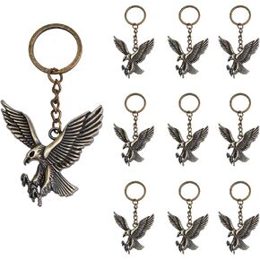 DICOSMETIC 10Pcs Antique Bronze Eagle Key Ring Flying Eagle Keychain Scout Leader Keychain Alloy Keyrings in Retro Style Bag Ornament Keychains Gift Scoutmaster Gift for Men