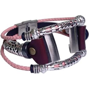 Vintage Stylish Charge 3 Bands for Men Women Boys and Girls,m/l Leather Watch Band Compatible with Fitbit Charge 3, Classic Black