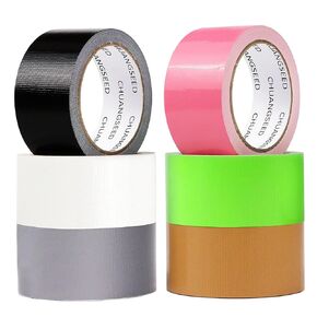 6-Pack Rainbow Colored Duct Tape 15 Yards x 2 Inch Heavy Duty, No Residue,Waterproof & Tear by Hand,Great for Packaging, Arts & Crafts, Color-Coding, and DIY Projects