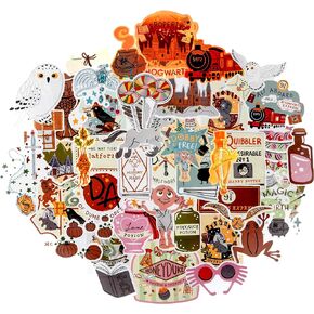 Conquest Journals Harry Potter Whimsical Magical World Sticker Pack, Set of 50 Unique Images, Officially Licensed, Waterproof, UV and Scratch Resistant, Great for All Your Gadgets