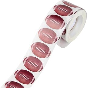 500 Pcs Stickers, 1.5" Self-Adhesive Sports Ball Labels Roll Stickers, Rugby Sports Theme Party Decor Gift Bag Seal for Birthday Parties, Sports Party Supplies, Rugby Team Gift (Baseball)