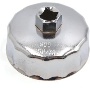 uxcell 13mm Square Socket 15 Flutes 73mm Inside Diameter Cap-Type Oil Filter Wrench Spanner for Car Vehicle