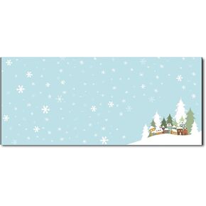 Christmas Envelopes #10 Letter Size - 80 Holiday Envelopes (Winter Village)