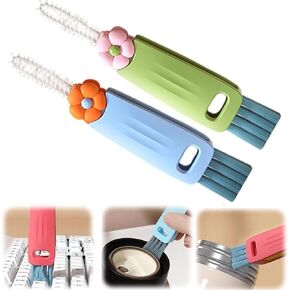 3 in 1 Cup Lid Cleaning Set 2024 New Brush Cup lid Cleaning Brush Multifunctional Crevice Cleaning Brush for Bottle Gap Tight Spaces Cup lid Brush Cleaner (red+Blue)