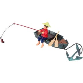 1pc Aquarium Ornaments Fish Tank Moving Treasure Chest Reptile Hide Vessel Sink Fish Tank Glass Cave Large Decor Fish Tank Fisherman Ornament Inflator Goldfish Bowl Plastic