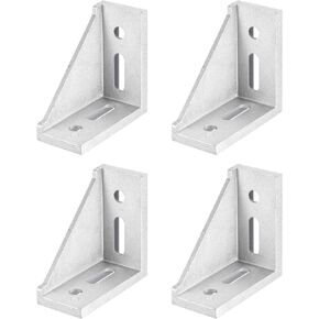 uxcell 4Pcs Inside Corner Bracket Gusset, 88x88x42mm 4590 Angle Connectors for 4545/5050 Series Aluminum Extrusion Profile Silver