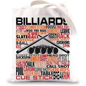 Billards Canvas Tote Bag Billards Palyer Gifts Pool Player Gifts Billiard Pool Shoulder Bag For Billiard Lovers