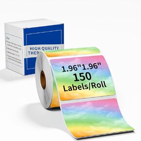 Circle Thermal Label for M220/M221/M110/M120/M200/M110S，Thermal Round Flower Gradient Color Label 1.96" x 1.96"（50x50 mm）, Thermal Sticker Labels for Small Business & Homeuse, Blue