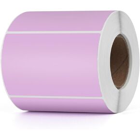 Purple Direct Thermal Labels Vinyl 3 x 2 Inch Self-Adhesive Rectangle Stickers Roll Waterproof Printer Decals Name Tag for QR Code DIY Office Address 500 PCS