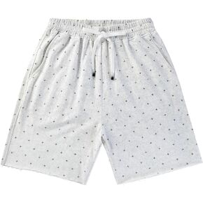 Ok54me Men Cotton 7" Long Casual Lounge French Terry Pockets Gym Athletic Running Jogger Workout Raw Hem Edge Sweat Shorts
