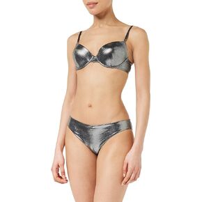Emporio Armani Women's Standard Dot Foil Lycra Sculpture Bra and Brief Bikini