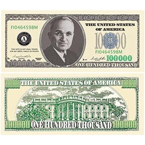 حزمة من 100 ورقة نقدية - 100.000.00 دولار أمريكي من أموال حفلات الكازينو المبتكرة