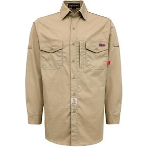 BOCOMAL FR Shirts Ripstop Summer Design 6oz Lightweight Water Repellent Finish Fire Resistant Shirt-CAT2