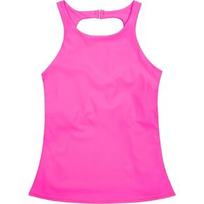 SwimZip Women's High Neck Fitted Tankini Swim Shirt - UPF 50+ Sun Protection