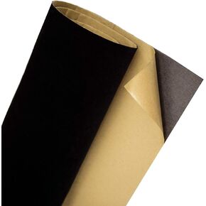 Self Adhesive Velvet Flocking Liner for Jewelry Drawer Craft Fabric Peel Stick17.7" x 118" (Black)