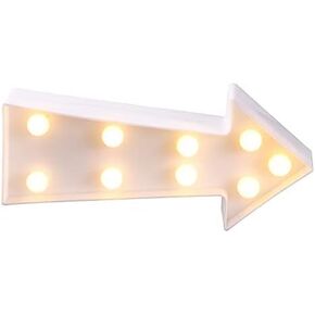 3D Arrow Sign Light LED Plastic Arrow Shaped Sign-Lighted Marquee Arrow Sign Wall Decor for Christmas Birthday Room Wedding Party Decor(White)