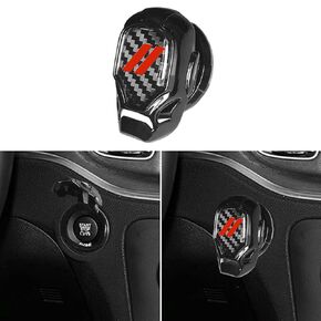 Push Start Button Cover fit for Dodge Challenger Charger Durango Journey Aluminum Alloy Engine Start Stop Button Cover Protector for Dodge Interior Accessories Ignition Switch Trim (Black)