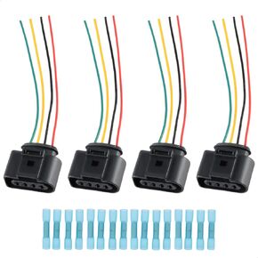 4PCS Ignition Coil Connector Pigtail Wire Harness Compatible with Audi A3-A8 R8 S4 S5 Q7 TT VW Jetta Golf Passat CC Tiguan Replace# 1J0973724
