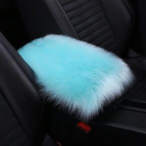 Auto Center Console Pad,Furry Armrest Cover for Car Fuzzy Auto Armrest Mat Armrest Seat Box Cover Protector Universal Fit (Black)