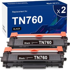 OA100 TN760 TN-760 Toner for Brother Printer Replacement for Brother TN-730/TN-760 Toner for MFC-L2710DW L2717DW HL-L2370DW HL-L2350DW MFC-L2750DW DCP-L2550DW HL-L2390DW L2395DW | TN730 TN760, 2 Black