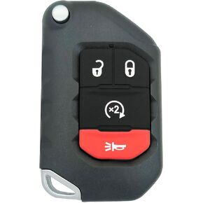 حافظة غطاء مفتاح فوب بديلة قابلة للطي تناسب 2020 2021 Jeep Gladiator JT Sahara JLU 2018 2019 Wrangler JL JLU Rubicon Key Fob Shell (4 أزرار)