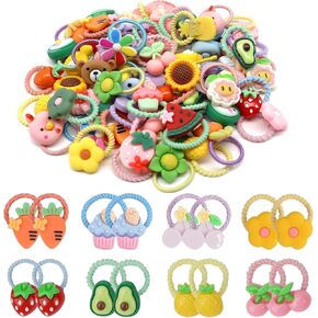 60 قطعة من ربطات شعر الأطفال، ربطات شعر صغيرة كرتونية لطيفة للأطفال الصغار والفتيات الصغيرات، أربطة شعر مرنة ملونة بقطر 0.8 بوصة، ملحقات ربطات شعر ناعمة بدون ضرر، هدية للأطفال، بلوزو in Kuwait