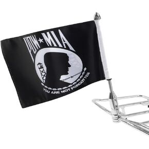 GUAIMI Motorcycle Folding Flag Mounts Adjustable Flag Pole with POW MIA Flag