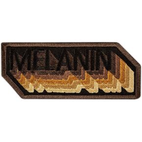 EMBROVERSE Melanin Patch - Black Girl Power, Pretty Woman - BLM Embroidered Iron On Patches - Gradient - 3.9 x 1.6 inches