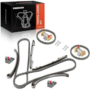 A-Premium Engine Timing Chain Kit W/Tensioner & Guide Rail [fits DOHC, 8Cyl 4.0L] Compatible with Jaguar S-Type 2000 2001, Vanden Plas XJ8 1998 1999 2000 2001, XK8 1997-2001, LS 2000 2001