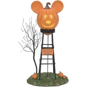 Department 56 Disney Village Halloween Pumpkintown Accessories Mickey Mouse Water Tower Figurine, 12.01 Inch, Multicolor