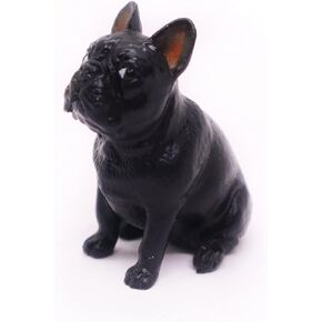 Tiny 1½" Black Sitting French Bulldog Figurine - Miniature Hand Made Painted Resin Frenchie Bull Dog Puppy Canine Pet Domestic Animals Polyresin Decorative Collectible Figurines Décor Gifts