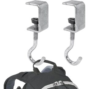4 Pack Desk Bag Holder Schoolbag Hooks Headphone Hanger Stand, Adjustable Metal Under Desk Clamp Hook Mount for Portable Bag Gaming Headphones Clothes Table Hook, Save Space