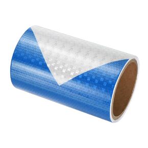 PATIKIL Reflective Tape, 2 Rolls 6 Inch x 10 FT Waterproof High Visibility Warning Safety Adhesive Tape Outdoor Reflective Stickers External Accessories for Cars Trucks, Blue White