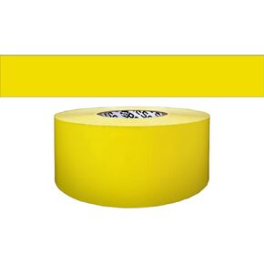 Presco Solids & Stripes Barricade Tape: 3 in. x 1000 ft. / 2 mil thick (Yellow plain solid color with no printing) [NON-ADHESIVE]