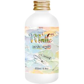 Gloss Varnish for Acrylic Painting，200ml Acrylic Varnish Gloss，Clear Varnish Keeps Paintings from Yellowing, Cracking, and Dust，Maintains Permanent Color（Gloss）