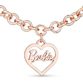 Barbie Round Link Heart Necklace - Rose Gold