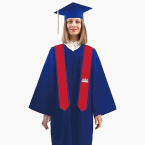 5.5x72 Inch Cambodia Double Sided International Graduates Stole Scarfs