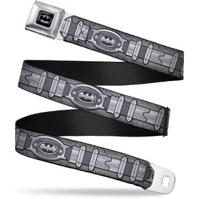 Buckle-Down Men's Seatbelt Belt Batman Kids, Utility Grays, 1.0" Wide-20-36 Inches