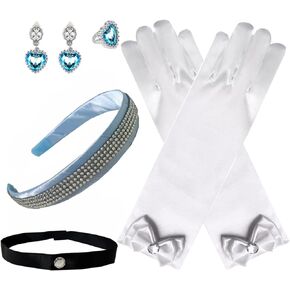 Princess Cinderella Dress up Accessories Cinderella Headband Choker Gloves Halloween Christmas Party Favors for Girls