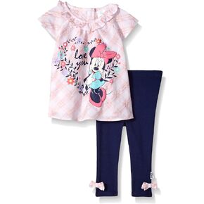 Disney Baby Girls Minnie Woven to Knit Legging Set