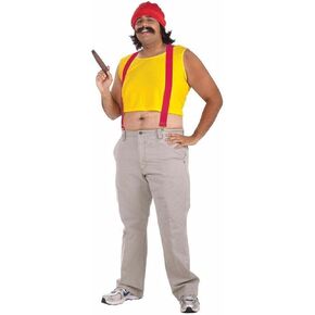 Men's Cheech Costume, Yellow/Red, One Size